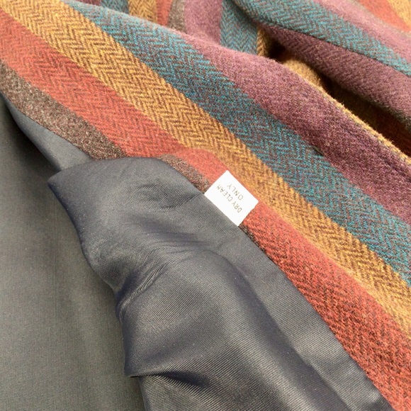 Coatree VTG Blazer Red Purple Herringbone Stripe Wool Jacket Size 11-12 - Picture 7 of 15